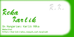 reka karlik business card